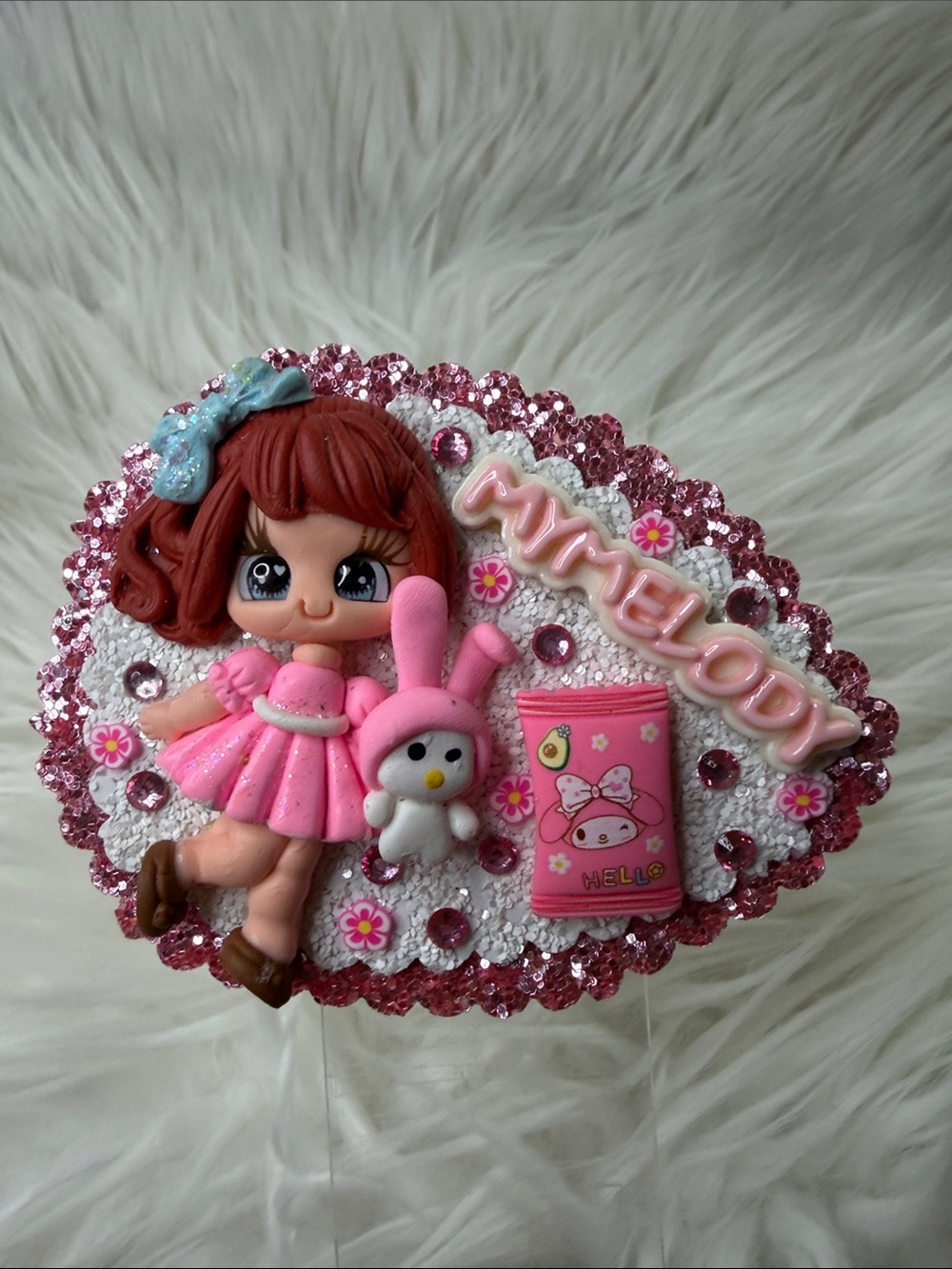 Cute Pink My Melody-Inspired Kids Hair Clip